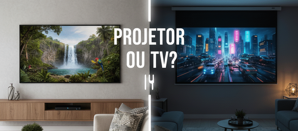Projetor ou TV para a Sala? A Resposta Definitiva (Guia 2026)