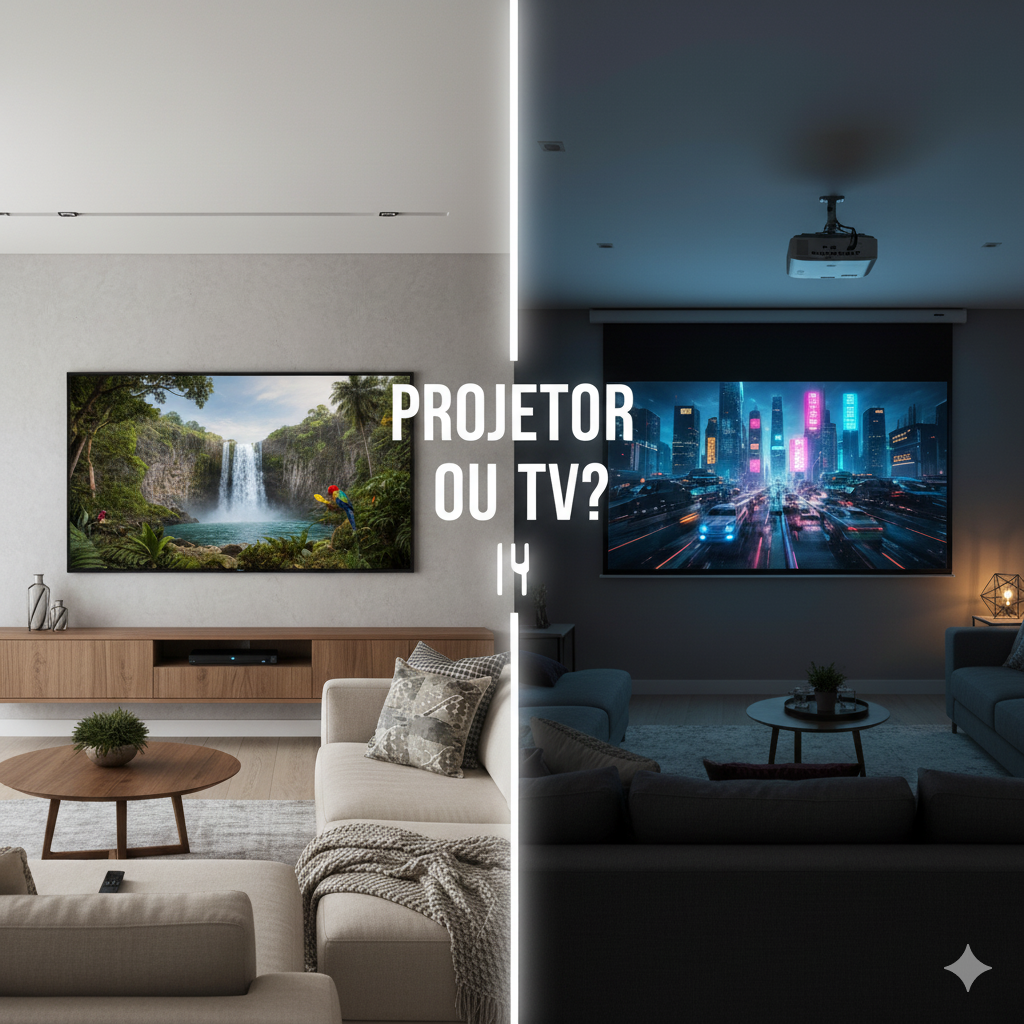 Projetor ou TV para a Sala? A Resposta Definitiva (Guia 2026)